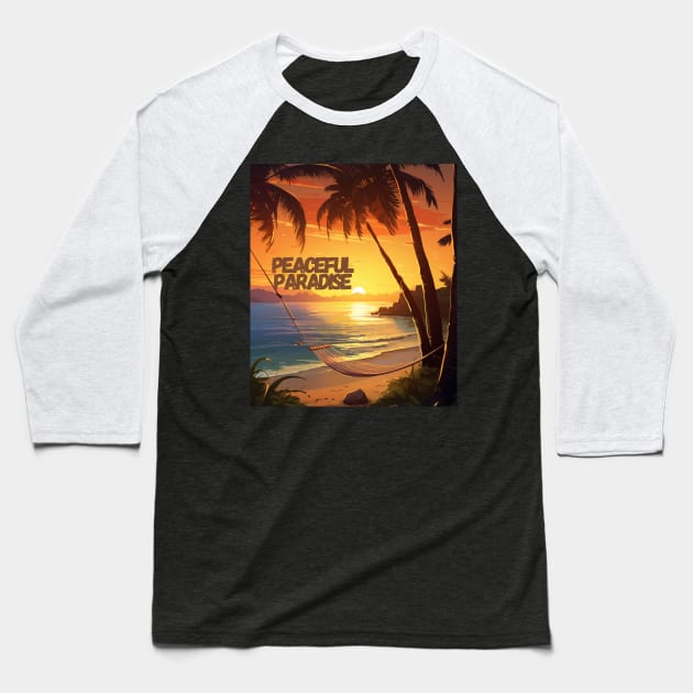 Laid-Back and Loving It: Your Coastal Escape Baseball T-Shirt by vk09design